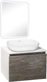 Runo Мебель для ванной Бари 60 Cuatro подвесная железный камень/белая – фотография-1