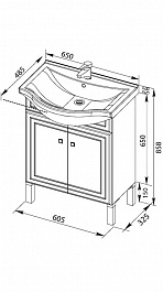 Aquanet Тумба с раковиной "Стайл 65" с дверцами – фотография-5