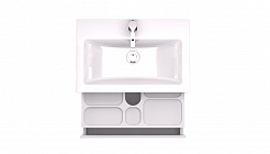 Velvex Мебель для ванной напольная Klaufs 70 белая, 2 ящика – фотография-12