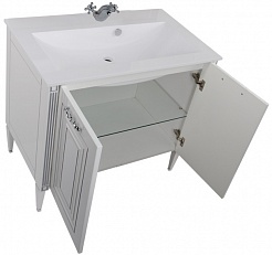Aquanet Мебель для ванной Паола 90 белая/патина серебро (182133) – фотография-4