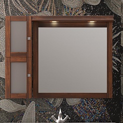 Opadiris Зеркало для ванной Мираж 80 с козырьком, орех – фотография-3