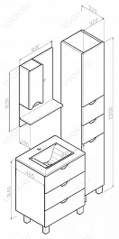 Бриклаер Зеркальный шкаф Токио 80 R венге – фотография-4