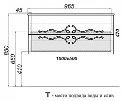 Clarberg Тумба с раковиной "Due Amanti 100", ручки золото – фотография-4