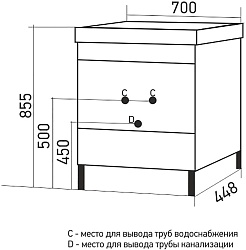 Mixline Мебель для ванной Честер 70 белая/бетон – фотография-16