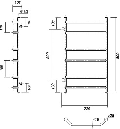 Domoterm Полотенцесушитель Лаура П6 500x800-500 античная бронза – фотография-3