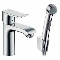 Hansgrohe Смеситель Metris 31285000 для раковины с гигиеническим душем – фотография-1