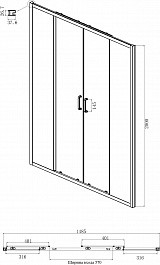 Ambassador  Душевой уголок Forsa 150x90 17021110AX-90AX – фотография-7