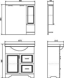 Comforty Тумба с раковиной Севилья 85 слоновая кость – фотография-16