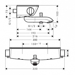 Hansgrohe Термостат Ecostat Select 13141400 для ванны с душем – фотография-2