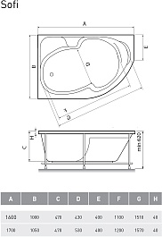 Relisan Акриловая ванна Sofi 160x100 L – фотография-7