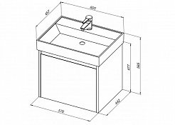 Aquanet Тумба с раковиной Nova Lite 60 дуб рошелье – фотография-8