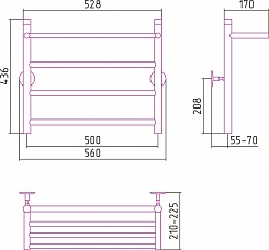 Стилье Полотенцесушитель Универсал-54 500х500 – фотография-2