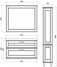 ASB-Woodline Зеркало Прато 100 белое/патина серебро, массив ясеня – фотография-4