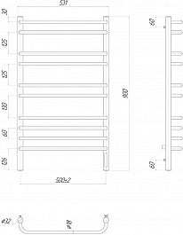 Lemark Полотенцесушитель электрический Luna П10 500x900 R хром – фотография-4