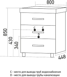 Mixline Мебель для ванной Стив 80 R 3 ящика белая – фотография-14