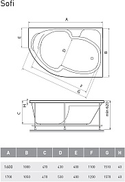 Relisan Акриловая ванна Sofi 160x100 R – фотография-7