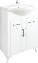 Sanflor Мебель для ванной Глория 65 L белая матовая – фотография-7