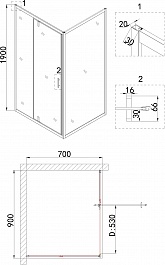 Niagara Душевой уголок Nova 90x70 NG-43-9AG-A70G – фотография-8