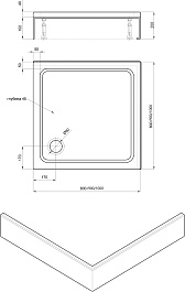 Aquatek Душевой акриловый поддон 120x80 DPA-0000011 белый – фотография-5