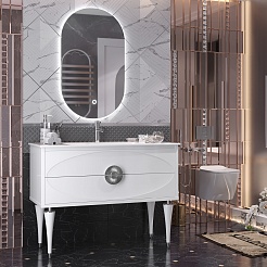 Opadiris Мебель для ванной Ибица 120 с овальным зеркалом белая/хром – фотография-2