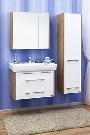 Sanflor Мебель для ванной Ларго 2 80 L вяз швейцарский, белый – фотография-5