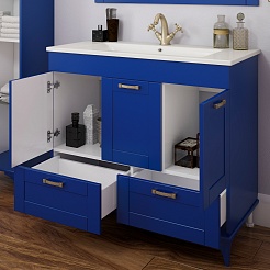 Sanflor Мебель для ванной Ванесса 95/2 Piano синяя – фотография-7