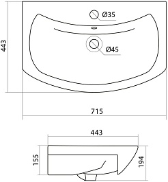 Volna Тумба с раковиной Joli 70.2D белая – фотография-14