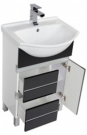 Aquanet Мебель для ванной "Доминика 60" черная – фотография-4
