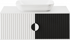 Brevita Мебель для ванной Richard 105 подвесная белая матовая/черная матовая – фотография-3