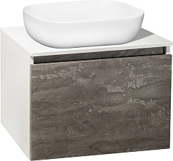 Runo Мебель для ванной Бари 60 Cuatro подвесная железный камень/белая – фотография-2
