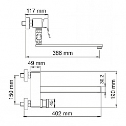 WasserKRAFT Смеситель Exter 1602L для ванны – фотография-2