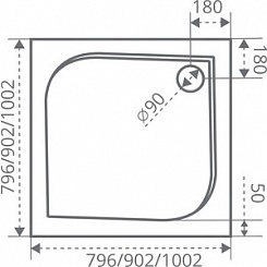 Good Door  Поддон для душа Квадро 100x100 антрацит – фотография-2