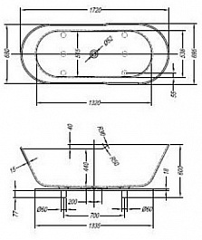 Kolpa San Ванна из искусственного камня Atys Retro FS 172x70 – фотография-2