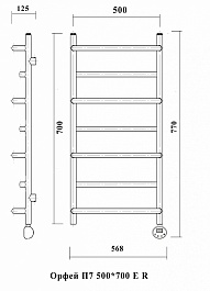 Domoterm Полотенцесушитель Орфей П7 500*700 E R – фотография-2