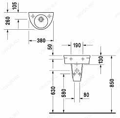 Duravit Раковина Starck 2 0761380000 – фотография-3