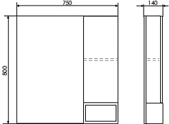 Comforty Мебель для ванной Прага 75 T-Y9378 подвесная дуб белый – фотография-15