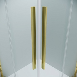 Grossman  Душевой уголок Galaxy 100x70x195 профиль золото сатин стекло прозрачное – фотография-8