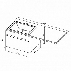 Aquanet Тумба с раковиной Токио 120 R подвесная – фотография-3