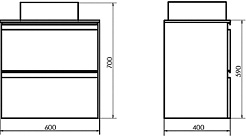 Comforty Тумба с раковиной Эдинбург 60 2 9111 подвесная бетон светлый – фотография-14