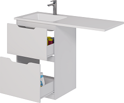 Dreja Мебель для ванной Bona 120 L под стиральную машину белая – фотография-11