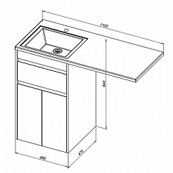 Aquanet Тумба с раковиной Токио 110 R напольная – фотография-4