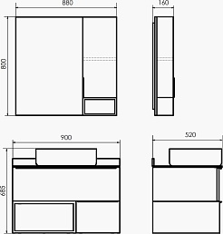 Comforty Тумба с раковиной Штутгарт 90 подвесная дуб темно-коричневый/черная – фотография-13