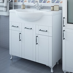 Sanflor Мебель для ванной Глория 85 R белая матовая – фотография-4