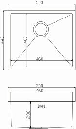 Mixline Мойка кухонная Pro 50x44 черный графит – фотография-7