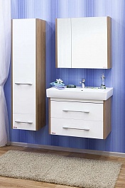 Sanflor Мебель для ванной Ларго 2 80 R Q 80, вяз швейцарский, белый – фотография-7
