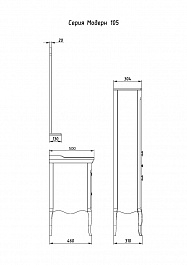 ASB-Woodline Тумба с раковиной Модерн 105 белый, (патина серебро) – фотография-9