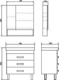 Comforty Мебель для ванной Никосия 70Н дуб темный – фотография-15