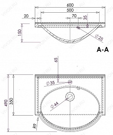 Aquanet Тумба с раковиной "Лайн 60" – фотография-5