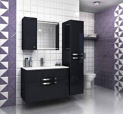  Мебель для ванной "Nota 75" черная – фотография-1