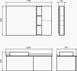 Comforty Мебель для ванной Милан 120 78189 с графитовой столешницей подвесная белая – фотография-11